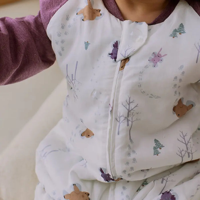 Nest Designs Bamboo Long Sleeve Footed Sleep Bag 2.5T - Snow Angels