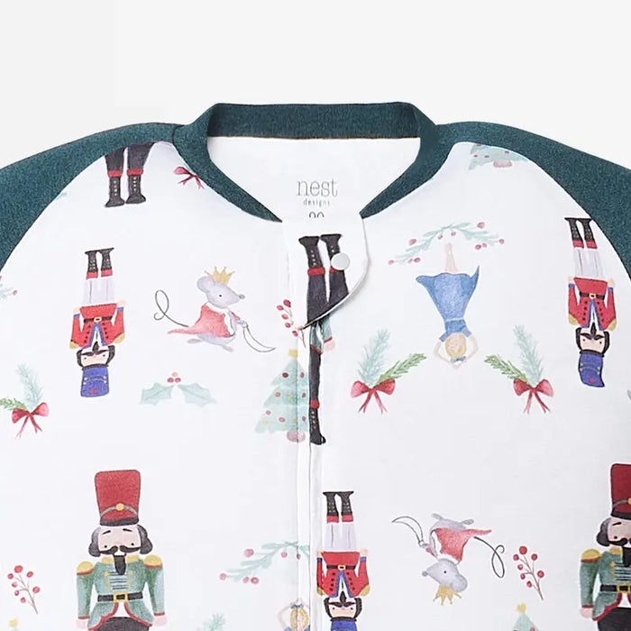 Nest Designs Bamboo Long Sleeve Footed Sleep Bag 2.5T - Nutcracker