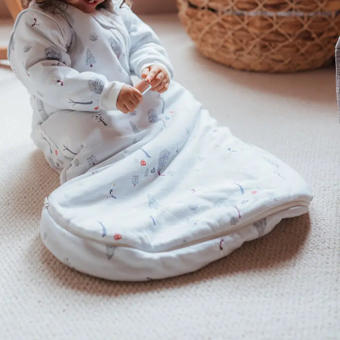 Nest Designs Removable Long Sleeve Sleep Bag 3.5T - Snowy Snuggles