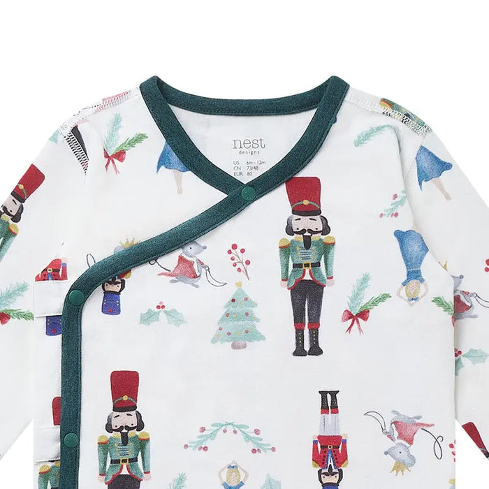 Nest Designs Long Sleeve Kimono Onesie - Nutcracker