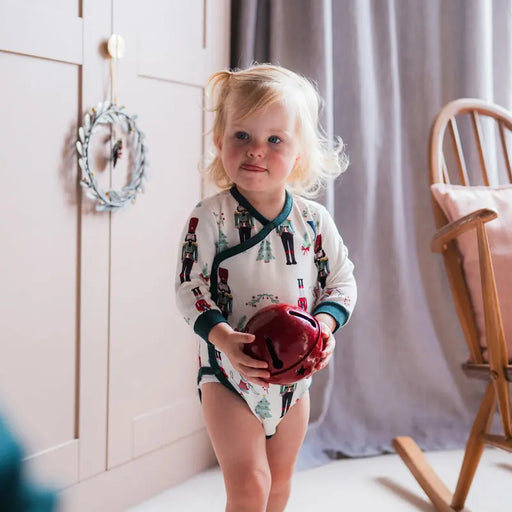 Nest Designs Long Sleeve Kimono Onesie - Nutcracker