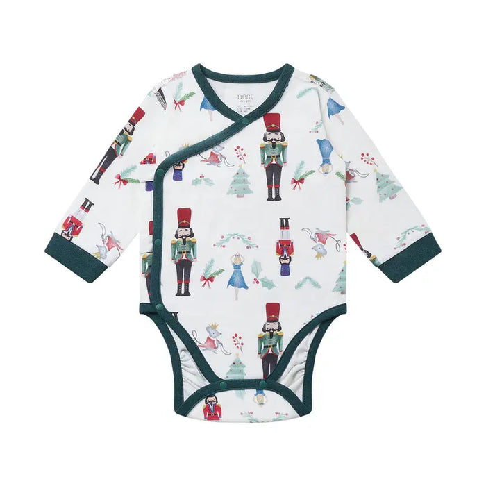 Nest Designs Long Sleeve Kimono Onesie - Nutcracker