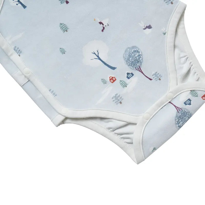 Nest Designs Long Sleeve Kimono Onesie - Snowy Snuggles