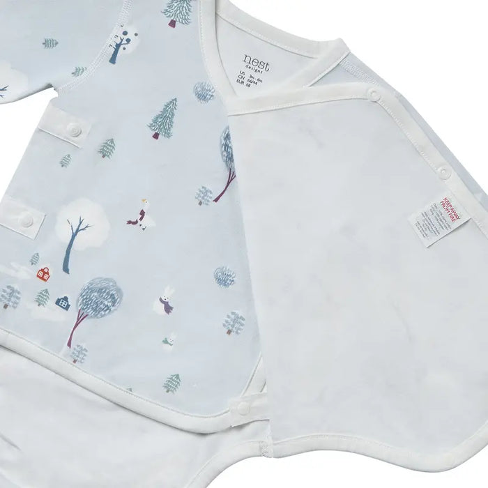 Nest Designs Long Sleeve Kimono Onesie - Snowy Snuggles