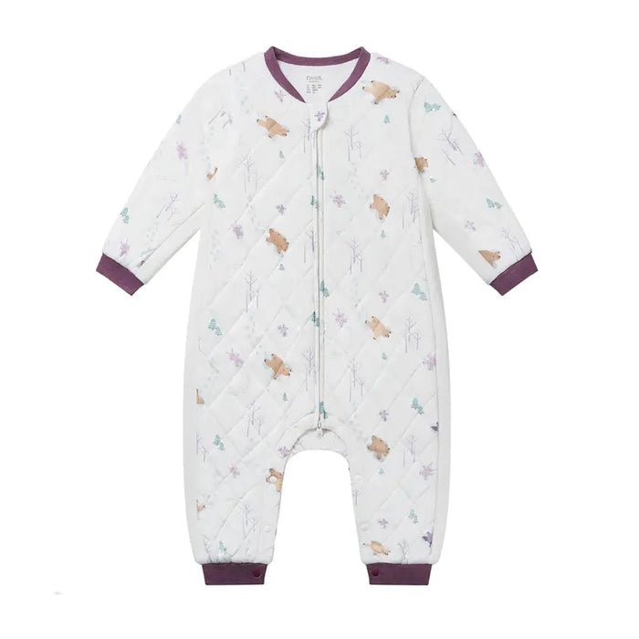 Nest Designs Quilted Long Sleeve Romper - Snow Angels