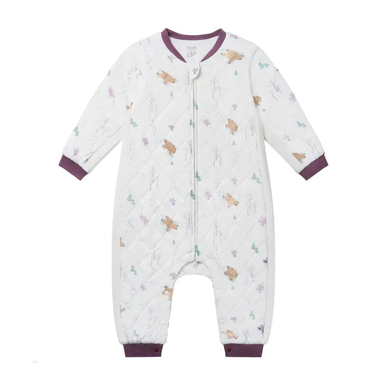 Nest Designs Quilted Long Sleeve Romper - Snow Angels