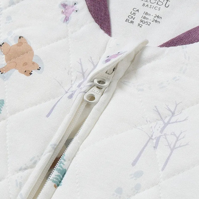 Nest Designs Quilted Long Sleeve Romper - Snow Angels