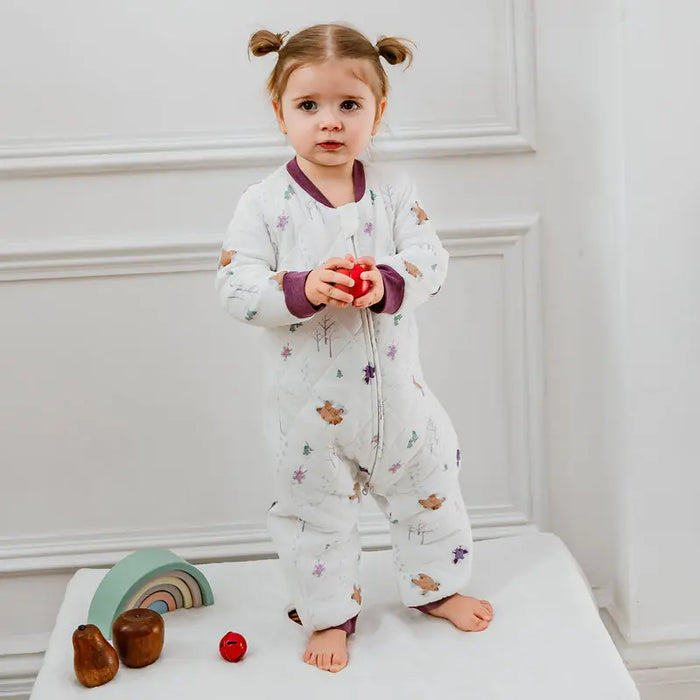 Nest Designs Quilted Long Sleeve Romper - Snow Angels