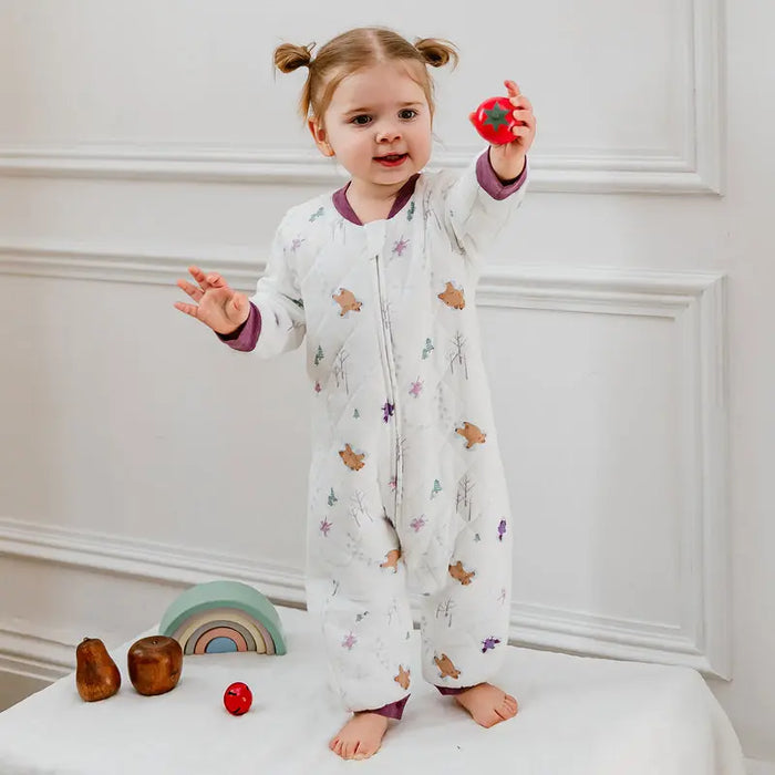 Nest Designs Quilted Long Sleeve Romper - Snow Angels