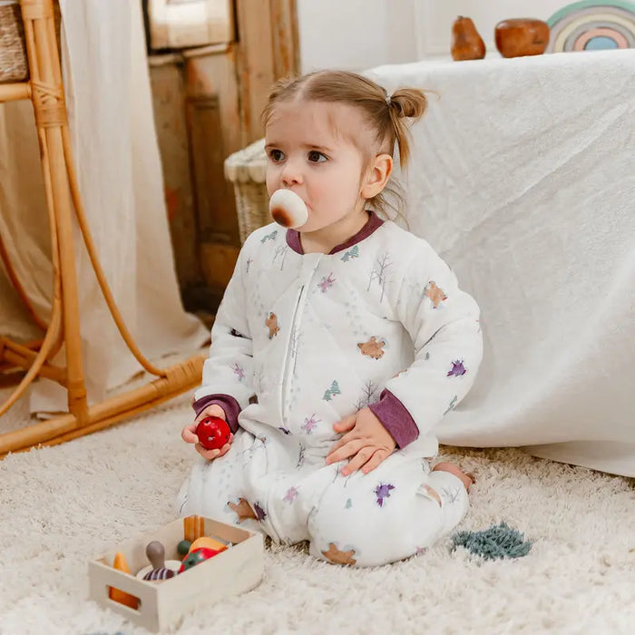 Nest Designs Quilted Long Sleeve Romper - Snow Angels