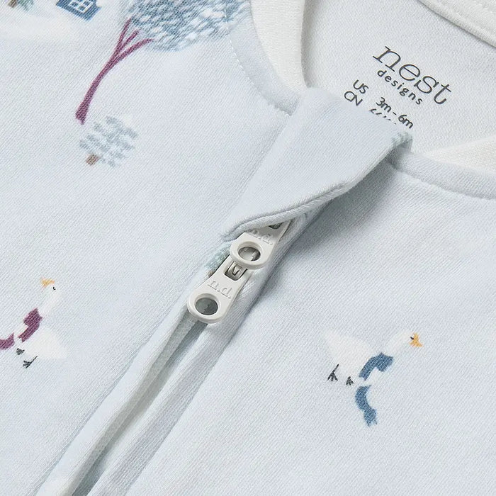 Nest Designs Long Sleeve Footed Sleeper - Snowy Snuggles