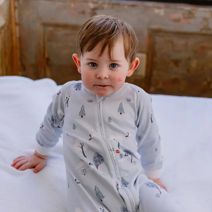 Nest Designs Long Sleeve Footless Sleeper - Snowy Snuggles