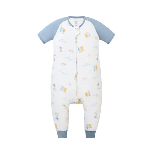 Nest Designs Raglan Short Sleeve Footed Sleep Bag 0.6Tog - Pastel Waves