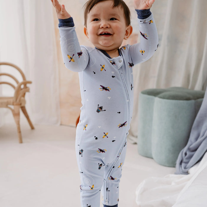 Nest Designs Cotton Long Sleeve Romper - Row Row