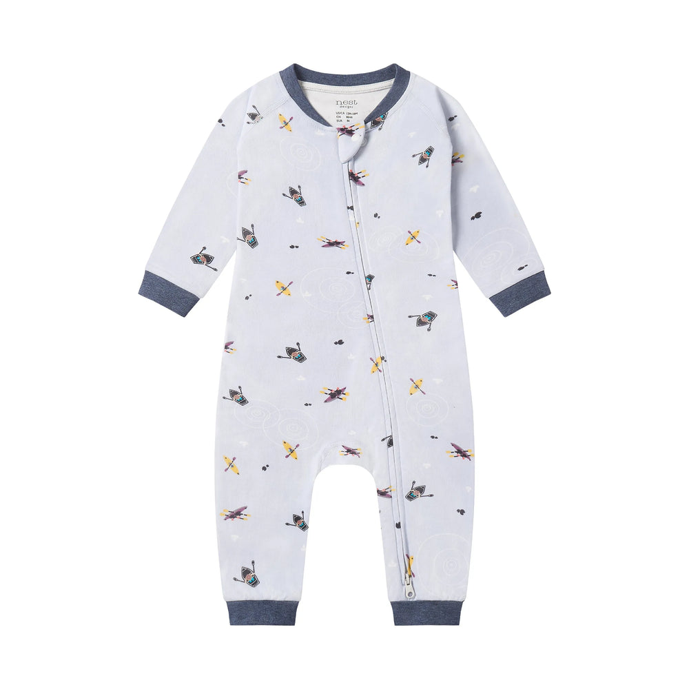 Nest Designs Cotton Long Sleeve Romper - Row Row