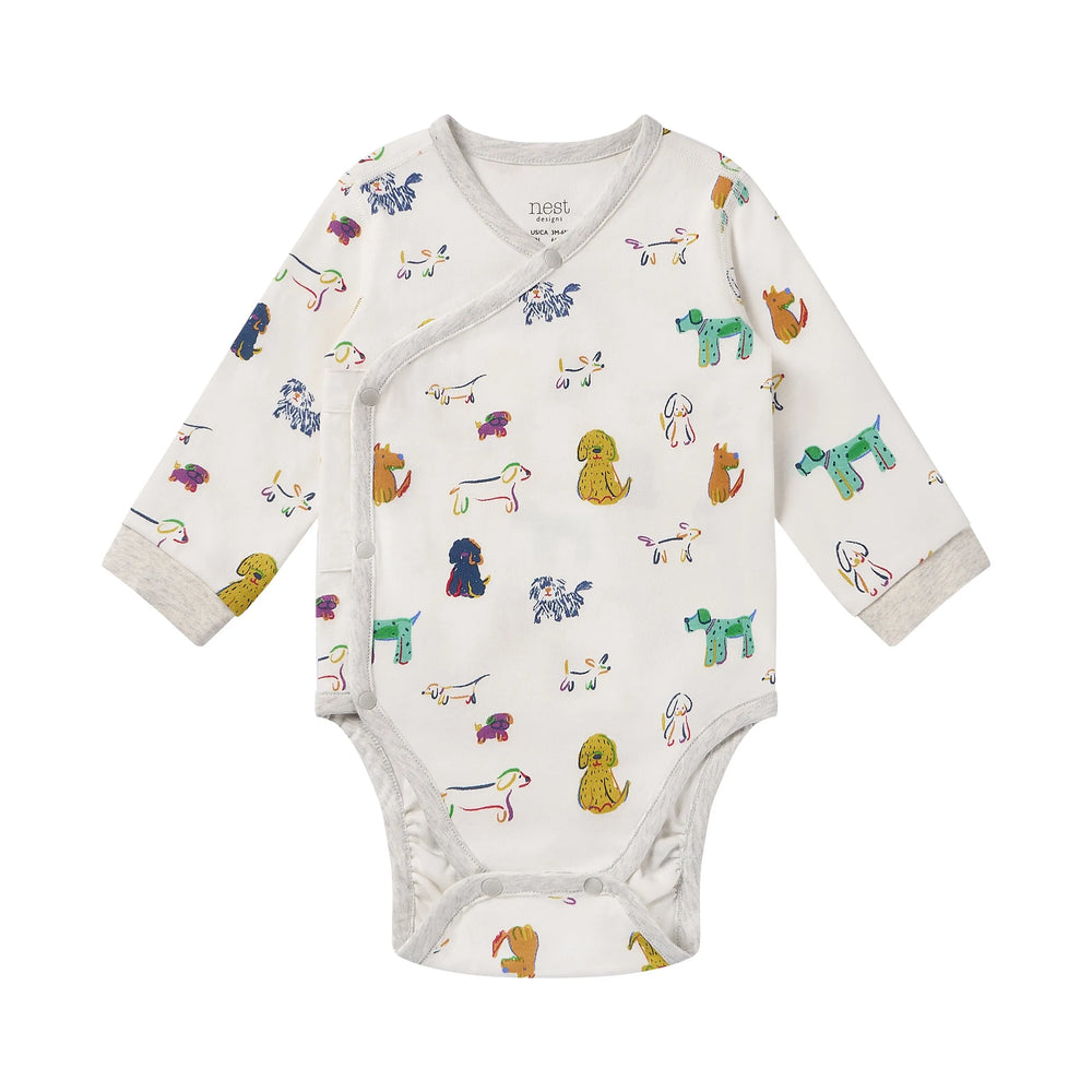 Nest Designs LS Kimono Onesie - Bingo