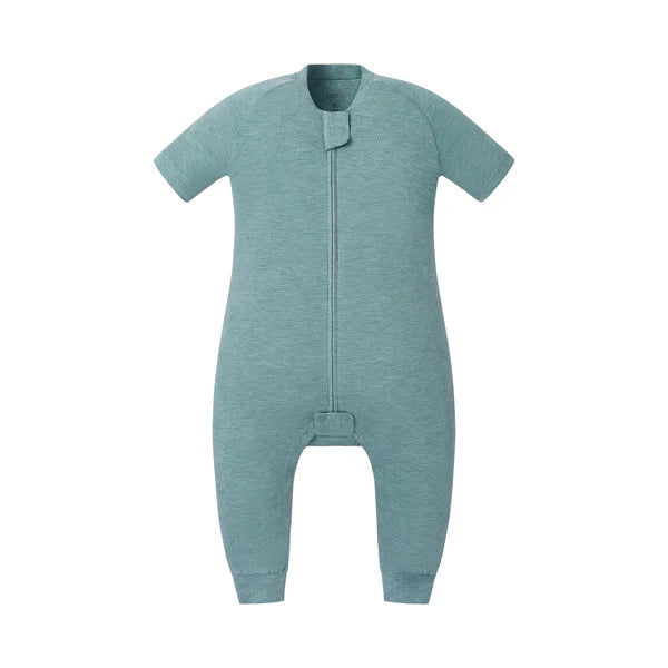Nest Designs Short Sleeve Footed Sleep Bag 0.6Tog - Meadow Green