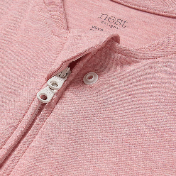 Nest Designs Short Sleeve Footed Sleep Bag 0.6Tog - Pink Sunset