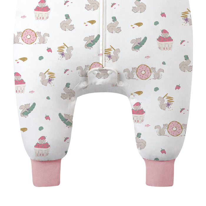 Nest Designs Organic Long Sleeve Footed Sleep Bag 1.0T - Very Squirrelly