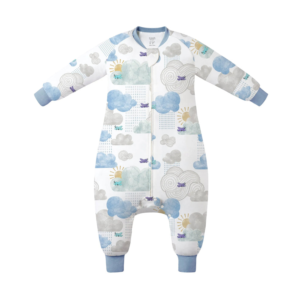 Nest Designs Organic Long Sleeve Footed Sleep Bag 1.0T - Fluffy Puffs