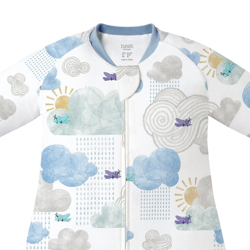 Nest Designs Organic Long Sleeve Footed Sleep Bag 1.0T - Fluffy Puffs