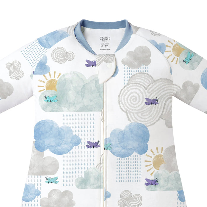 Nest Designs Organic Long Sleeve Footed Sleep Bag 1.0T - Fluffy Puffs