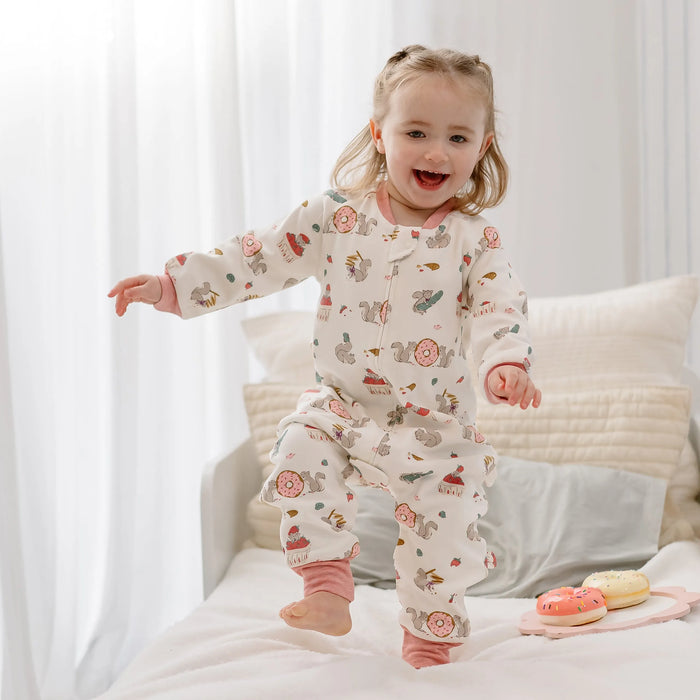 Nest Designs Organic Long Sleeve Footed Sleep Bag 1.0T - Very Squirrelly