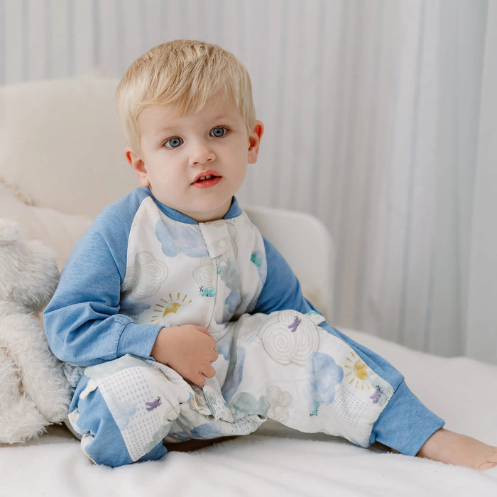 Nest Designs Raglan Long Sleeve Footed Sleep Bag 1.0T - Fluffy Puffs