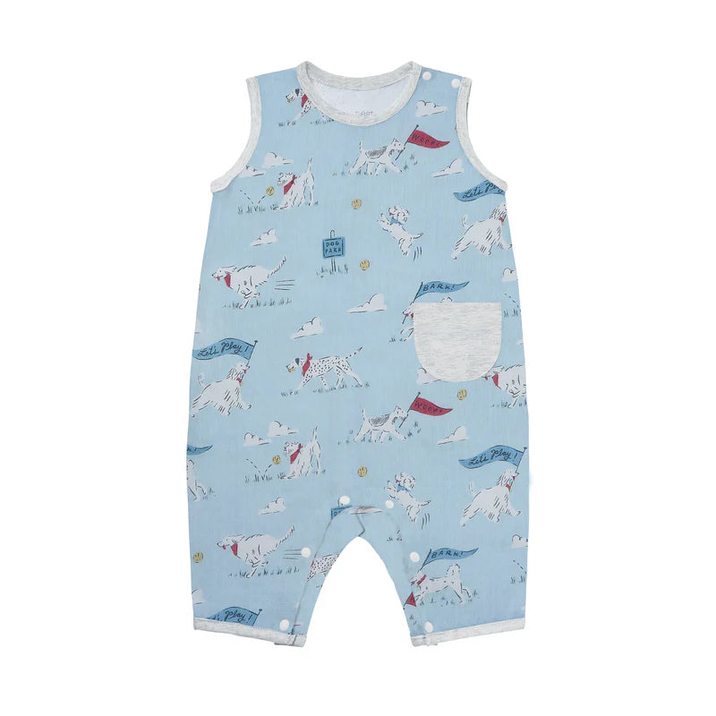 Nest Designs Sleeveless Romper - Puppy Park