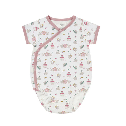 Nest Designs Short Sleeve Kimono Onesie - Very Squirrelly