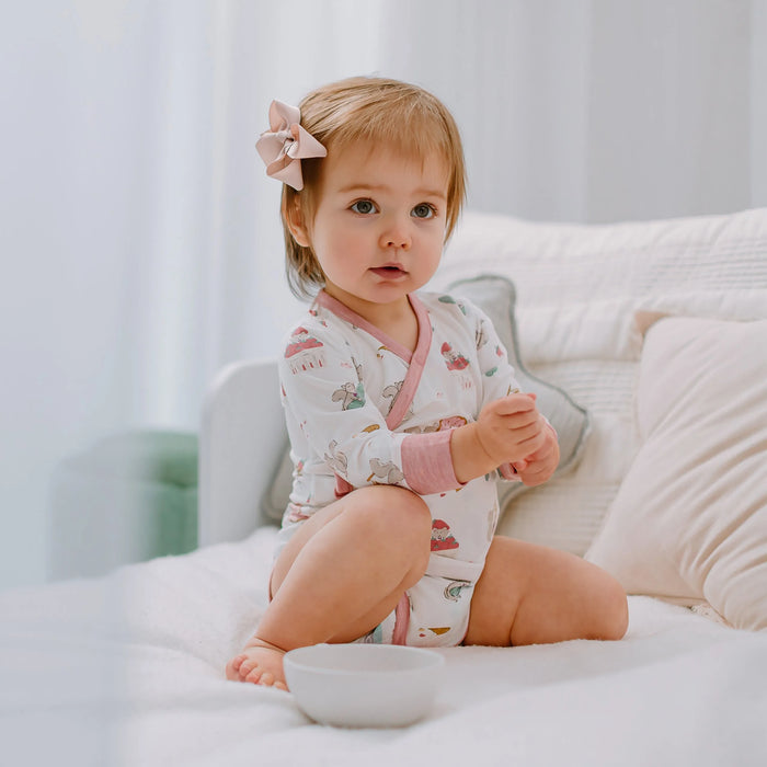 Nest Designs Long Sleeve Kimono Onesie - Very Squirrelly