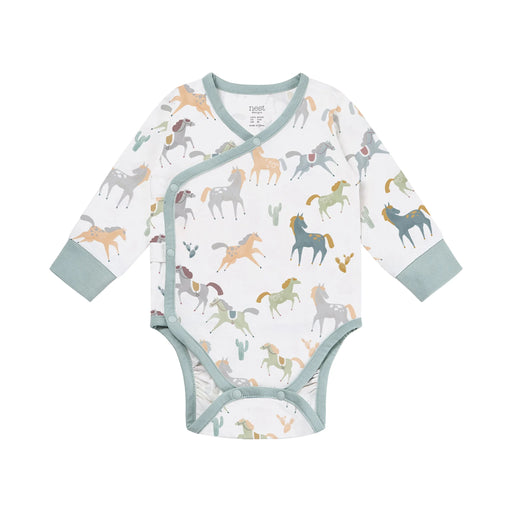 Nest Designs Long Sleeve Kimono Onesie - Pony Express