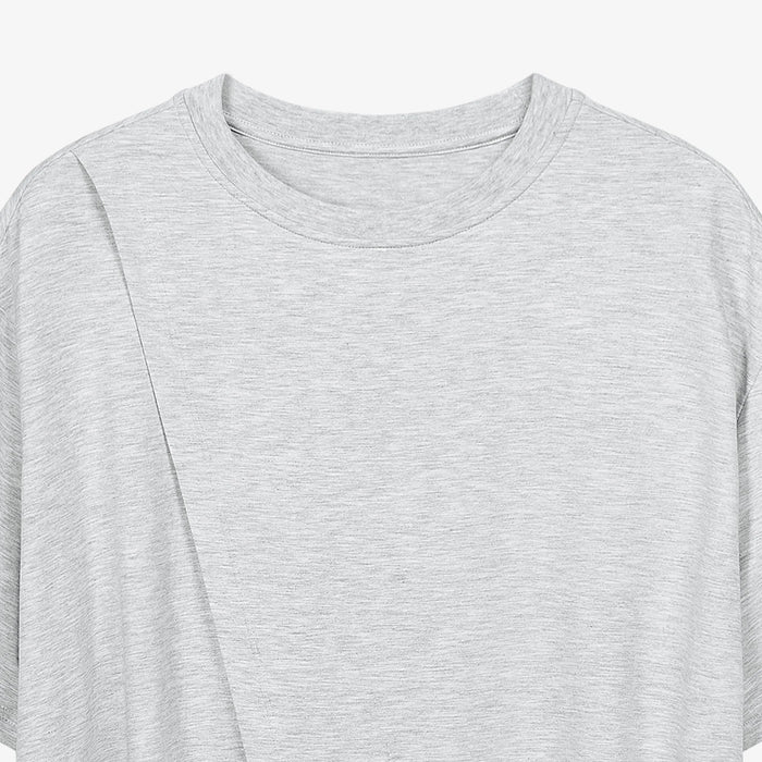 Nest Designs Short Sleeve Nursing T Shirt- Fog Grey