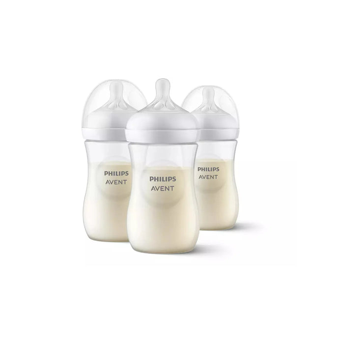 Avent Natural Bottle Clear 9oz - 1M+ 3pack