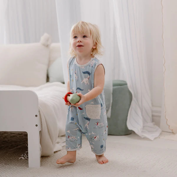 Nest Designs Sleeveless Romper - Puppy Park