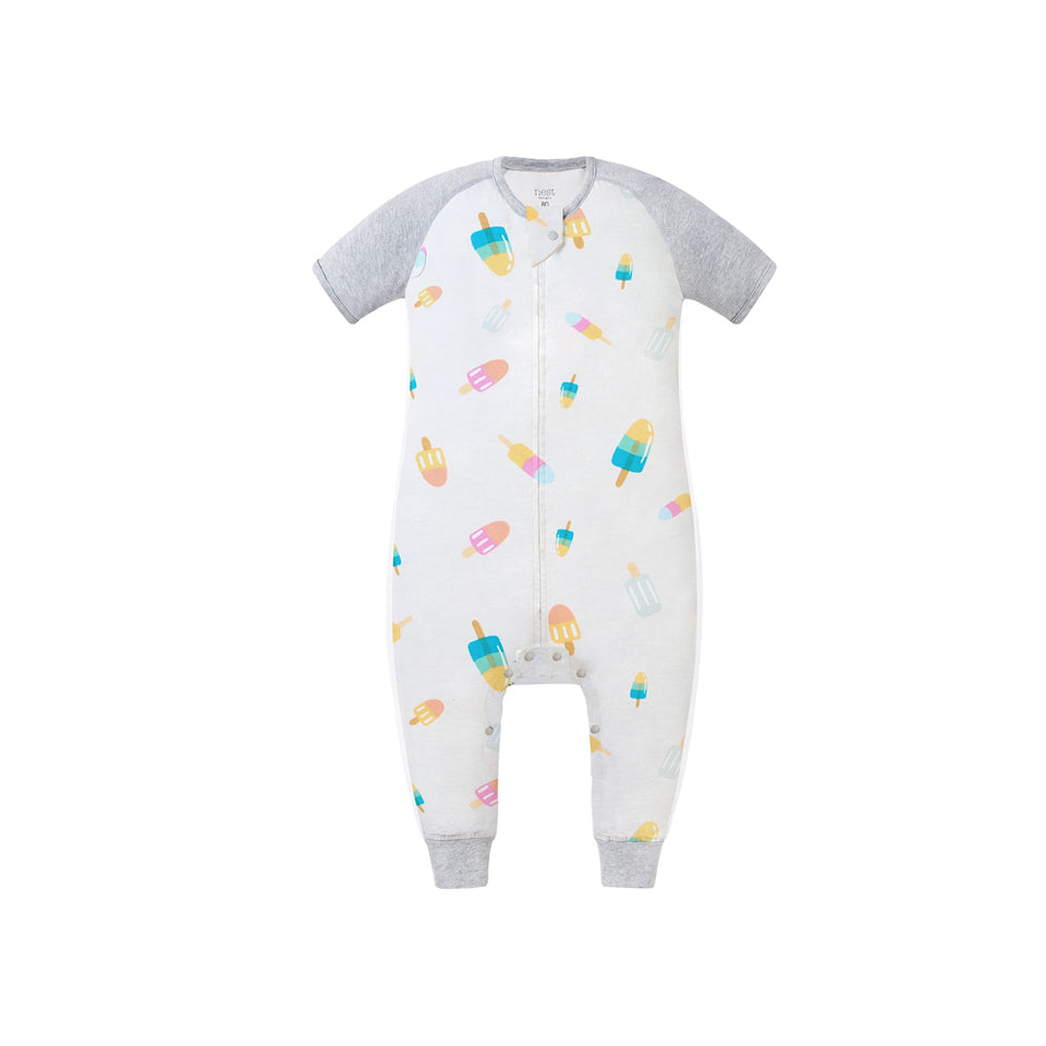 Nest Designs Raglan Short Sleeve Footed Sleep Bag 0.6Tog - Summer Pops