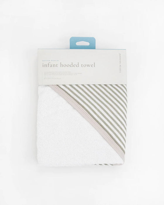 Little Unicorn Infant Hooded Towel - Grey Stripe