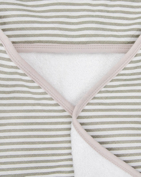 Little Unicorn Infant Hooded Towel - Grey Stripe