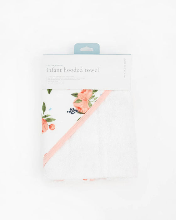 Little Unicorn Infant Hooded Towel - Watercolor Roses