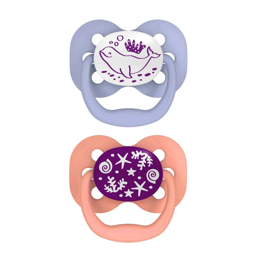 Dr Brown's Advantage Pacifer Stage2 - Skateboard Snail And Glow In The Dark Coral Ocean