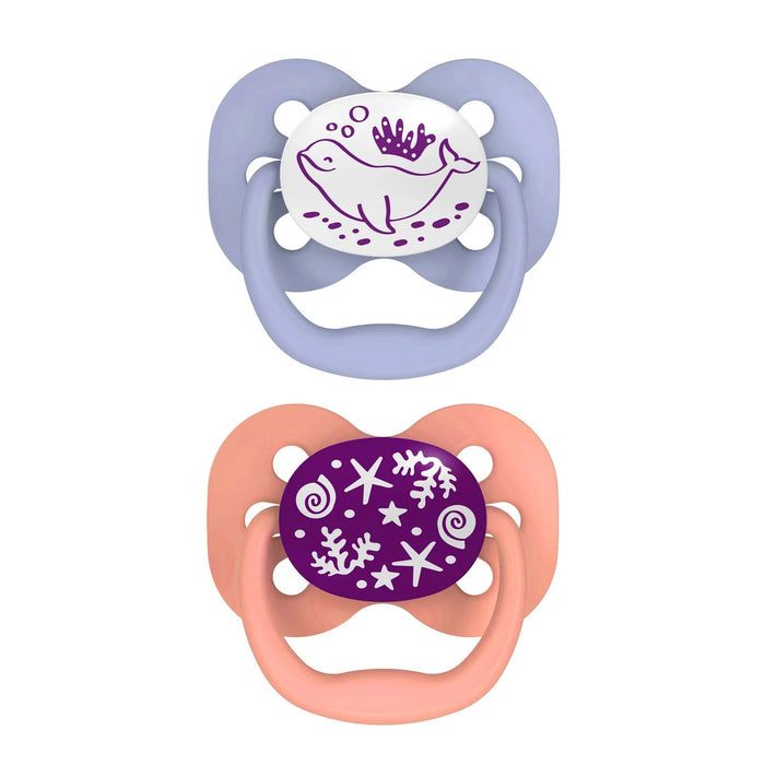 Dr Brown's Advantage Pacifer Stage2 - Skateboard Snail And Glow In The Dark Coral Ocean