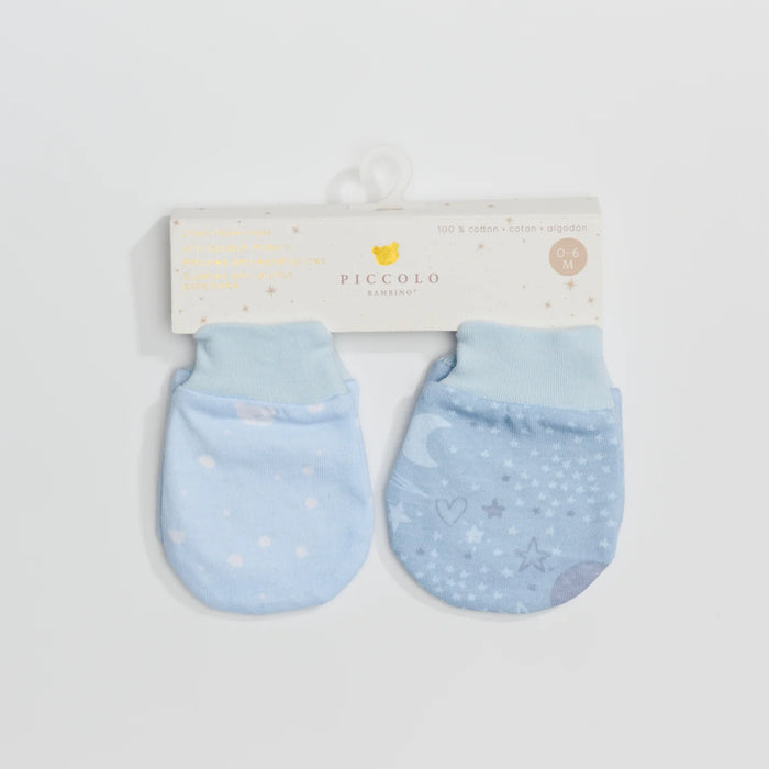 Piccolo Bambino Anti-Scratch Mittens 2pk - Blue