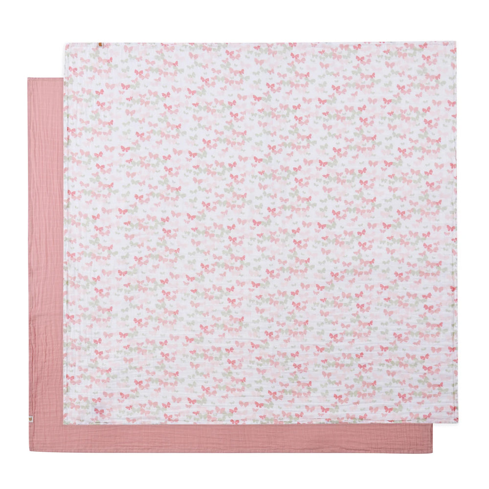 Piccolo Bambino Muslin Swaddles 2pk - Pink