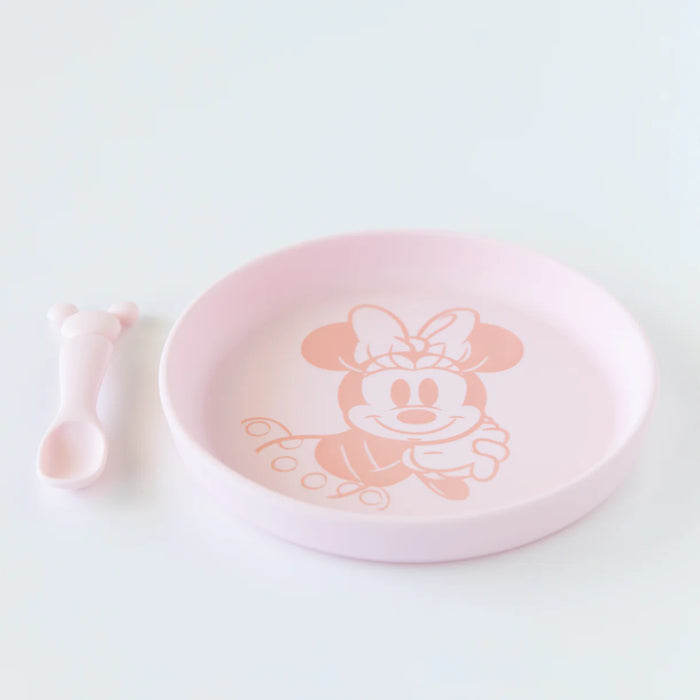 Bumkins Silicone Plate+Spoon Set:Disney Minnie Mouse