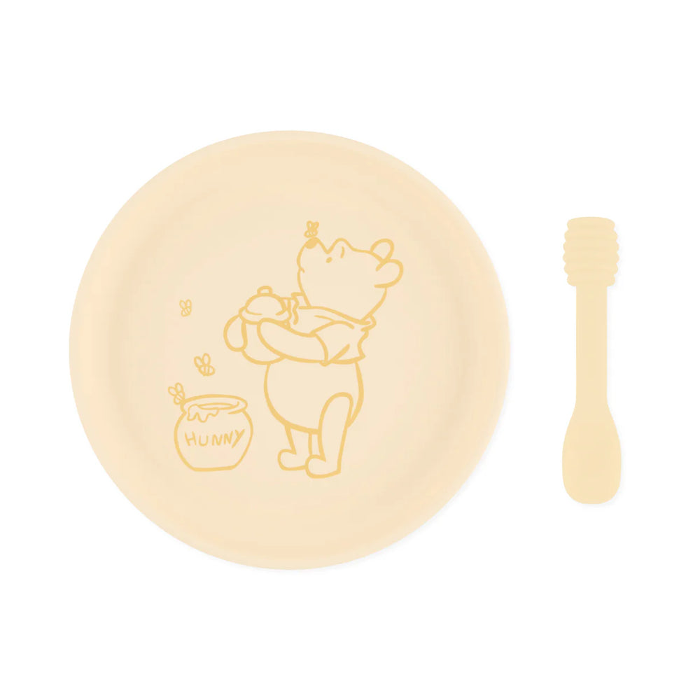 Bumkins Silicone Plate+Spoon Set:Disney Winnie The Pooh