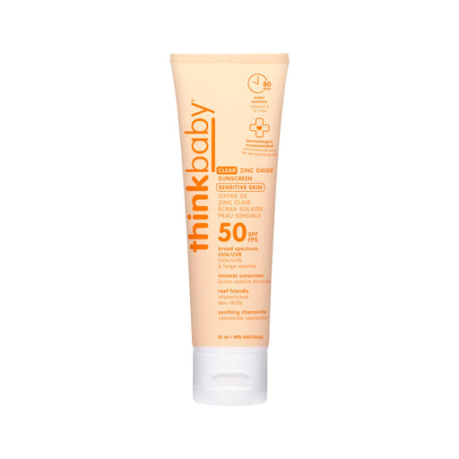 Thinkbaby Clear Zinc Oxide Sunscreen Sensitive Skin Location SPF50 89ml