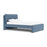 Monte Pillowback Bed Full Bed with Walnut Feet - Denim Blue