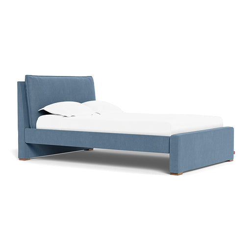 Monte Pillowback Bed Full Bed with Walnut Feet - Denim Blue