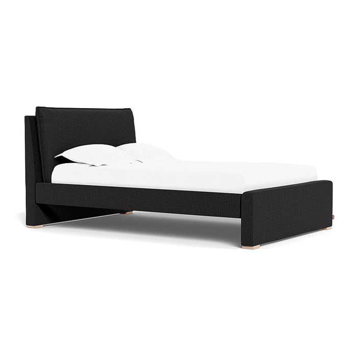 Monte Pillowback Bed Full Bed with Maple Feet - Black Heathered