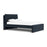 Monte Pillowback Bed Full Bed with Walnut Feet - Deep Navy
